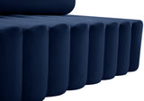 Melody Velvet / Engineered Wood / Foam Contemporary Navy Velvet Loveseat - 58" W x 32.5" D x 28" H