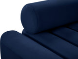 Melody Velvet / Engineered Wood / Foam Contemporary Navy Velvet Loveseat - 58" W x 32.5" D x 28" H