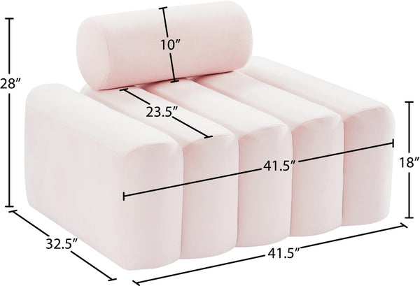 Melody Velvet / Engineered Wood / Foam Contemporary Pink Velvet Chair - 41.5" W x 32.5" D x 28" H