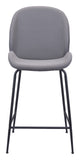 Zuo Modern Miles 100% Polyurethane, Plywood, Steel Modern Commercial Grade Counter Stool Gray, Black 100% Polyurethane, Plywood, Steel