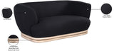 Kipton Boucle Fabric / Rubberwood / Engineered Wood / Foam Mid-Century Modern Black Boucle Fabric Loveseat - 70" W x 37.5" D x 28.5" H