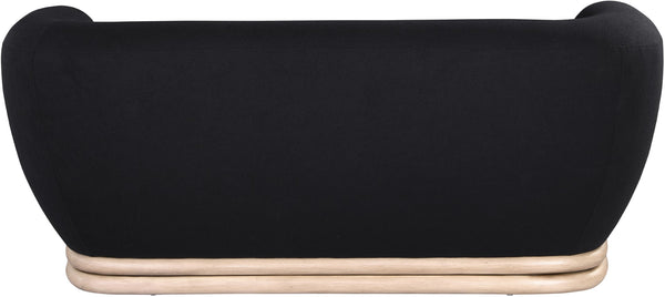 Kipton Boucle Fabric / Rubberwood / Engineered Wood / Foam Mid-Century Modern Black Boucle Fabric Loveseat - 70" W x 37.5" D x 28.5" H