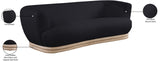 Kipton Boucle Fabric / Rubberwood / Engineered Wood / Foam Mid-Century Modern Black Boucle Fabric Sofa - 89.5" W x 39" D x 28.5" H