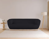 Kipton Boucle Fabric / Rubberwood / Engineered Wood / Foam Mid-Century Modern Black Boucle Fabric Sofa - 89.5" W x 39" D x 28.5" H