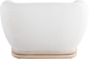 Kipton Boucle Fabric / Rubberwood / Engineered Wood / Foam Mid-Century Modern Cream Boucle Fabric Chair - 46" W x 37.5" D x 28.5" H