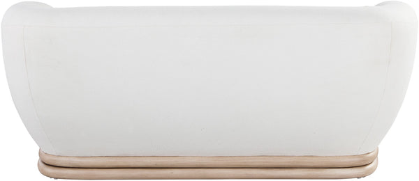 Kipton Boucle Fabric / Rubberwood / Engineered Wood / Foam Mid-Century Modern Cream Boucle Fabric Loveseat - 70" W x 37.5" D x 28.5" H