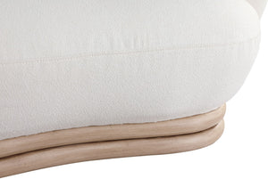 Kipton Boucle Fabric / Rubberwood / Engineered Wood / Foam Mid-Century Modern Cream Boucle Fabric Loveseat - 70" W x 37.5" D x 28.5" H