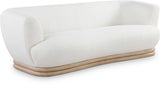 Kipton Boucle Fabric / Rubberwood / Engineered Wood / Foam Mid-Century Modern Cream Boucle Fabric Sofa - 89.5" W x 39" D x 28.5" H