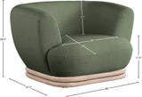 Kipton Boucle Fabric / Rubberwood / Engineered Wood / Foam Mid-Century Modern Green Boucle Fabric Chair - 46" W x 37.5" D x 28.5" H