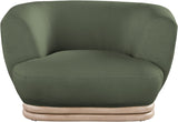 Kipton Boucle Fabric / Rubberwood / Engineered Wood / Foam Mid-Century Modern Green Boucle Fabric Chair - 46" W x 37.5" D x 28.5" H