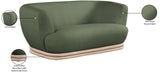 Kipton Boucle Fabric / Rubberwood / Engineered Wood / Foam Mid-Century Modern Green Boucle Fabric Loveseat - 70" W x 37.5" D x 28.5" H