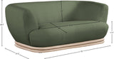 Kipton Boucle Fabric / Rubberwood / Engineered Wood / Foam Mid-Century Modern Green Boucle Fabric Loveseat - 70" W x 37.5" D x 28.5" H