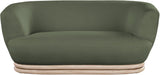 Kipton Boucle Fabric / Rubberwood / Engineered Wood / Foam Mid-Century Modern Green Boucle Fabric Loveseat - 70" W x 37.5" D x 28.5" H