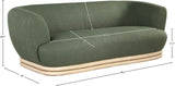 Kipton Boucle Fabric / Rubberwood / Engineered Wood / Foam Mid-Century Modern Green Boucle Fabric Sofa - 89.5" W x 39" D x 28.5" H