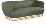 Kipton Boucle Fabric / Rubberwood / Engineered Wood / Foam Mid-Century Modern Green Boucle Fabric Sofa - 89.5" W x 39" D x 28.5" H