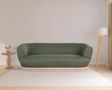 Kipton Boucle Fabric / Rubberwood / Engineered Wood / Foam Mid-Century Modern Green Boucle Fabric Sofa - 89.5" W x 39" D x 28.5" H