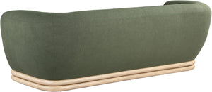 Kipton Boucle Fabric / Rubberwood / Engineered Wood / Foam Mid-Century Modern Green Boucle Fabric Sofa - 89.5" W x 39" D x 28.5" H