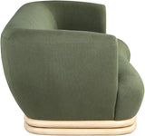 Kipton Boucle Fabric / Rubberwood / Engineered Wood / Foam Mid-Century Modern Green Boucle Fabric Sofa - 89.5" W x 39" D x 28.5" H