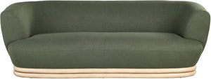 Kipton Boucle Fabric / Rubberwood / Engineered Wood / Foam Mid-Century Modern Green Boucle Fabric Sofa - 89.5" W x 39" D x 28.5" H