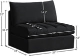 Jacob Velvet / Engineered Wood / Foam Contemporary Black Velvet Armless - 37" W x 34" D x 32" H