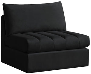 Jacob Velvet / Engineered Wood / Foam Contemporary Black Velvet Armless - 37" W x 34" D x 32" H