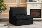 Jacob Velvet / Engineered Wood / Foam Contemporary Black Velvet Armless - 37" W x 34" D x 32" H