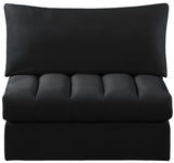 Jacob Velvet / Engineered Wood / Foam Contemporary Black Velvet Armless - 37" W x 34" D x 32" H