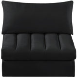 Jacob Velvet / Engineered Wood / Foam Contemporary Black Velvet Armless - 37" W x 34" D x 32" H