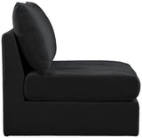 Jacob Velvet / Engineered Wood / Foam Contemporary Black Velvet Armless - 37" W x 34" D x 32" H