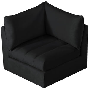 Jacob Velvet / Engineered Wood / Foam Contemporary Black Velvet Corner - 33" W x 34" D x 32" H