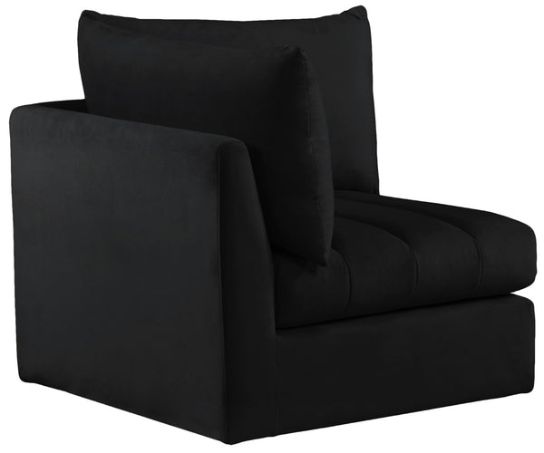 Jacob Velvet / Engineered Wood / Foam Contemporary Black Velvet Corner - 33" W x 34" D x 32" H