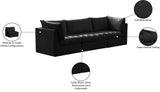 Jacob Velvet / Engineered Wood / Foam Contemporary Black Velvet Modular Sofa - 103" W x 34" D x 32" H