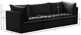 Jacob Velvet / Engineered Wood / Foam Contemporary Black Velvet Modular Sofa - 103" W x 34" D x 32" H