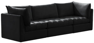 Jacob Velvet / Engineered Wood / Foam Contemporary Black Velvet Modular Sofa - 103" W x 34" D x 32" H