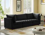 Jacob Velvet / Engineered Wood / Foam Contemporary Black Velvet Modular Sofa - 103" W x 34" D x 32" H