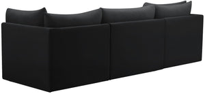 Jacob Velvet / Engineered Wood / Foam Contemporary Black Velvet Modular Sofa - 103" W x 34" D x 32" H