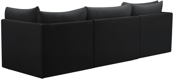 Jacob Velvet / Engineered Wood / Foam Contemporary Black Velvet Modular Sofa - 103" W x 34" D x 32" H