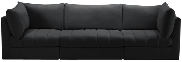 Jacob Velvet / Engineered Wood / Foam Contemporary Black Velvet Modular Sofa - 103" W x 34" D x 32" H