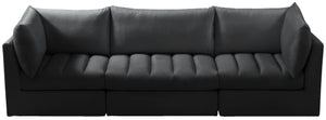 Jacob Velvet / Engineered Wood / Foam Contemporary Black Velvet Modular Sofa - 103" W x 34" D x 32" H