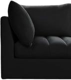 Jacob Velvet / Engineered Wood / Foam Contemporary Black Velvet Modular Sofa - 103" W x 34" D x 32" H