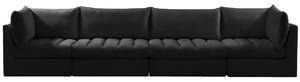 Jacob Velvet / Engineered Wood / Foam Contemporary Black Velvet Modular Sofa - 140" W x 34" D x 32" H