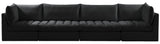 Jacob Velvet / Engineered Wood / Foam Contemporary Black Velvet Modular Sofa - 140" W x 34" D x 32" H