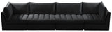 Jacob Velvet / Engineered Wood / Foam Contemporary Black Velvet Modular Sofa - 140" W x 34" D x 32" H