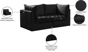 Jacob Velvet / Engineered Wood / Foam Contemporary Black Velvet Modular Sofa - 66" W x 34" D x 32" H