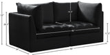 Jacob Velvet / Engineered Wood / Foam Contemporary Black Velvet Modular Sofa - 66" W x 34" D x 32" H