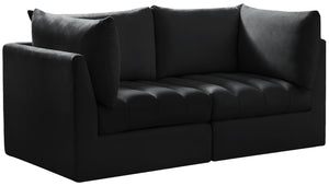 Jacob Velvet / Engineered Wood / Foam Contemporary Black Velvet Modular Sofa - 66" W x 34" D x 32" H