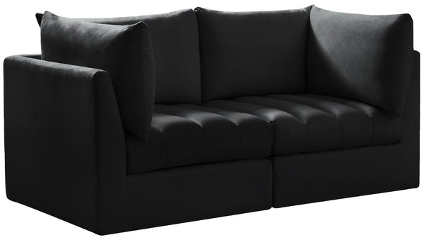 Jacob Velvet / Engineered Wood / Foam Contemporary Black Velvet Modular Sofa - 66" W x 34" D x 32" H