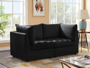 Jacob Velvet / Engineered Wood / Foam Contemporary Black Velvet Modular Sofa - 66" W x 34" D x 32" H