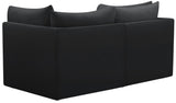 Jacob Velvet / Engineered Wood / Foam Contemporary Black Velvet Modular Sofa - 66" W x 34" D x 32" H