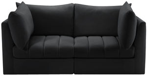 Jacob Velvet / Engineered Wood / Foam Contemporary Black Velvet Modular Sofa - 66" W x 34" D x 32" H